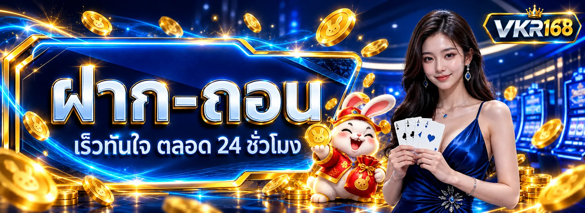แบนเนอร์ VKR168 ฝากถอนรวดเร็วพร้อมมาสคอตเกม